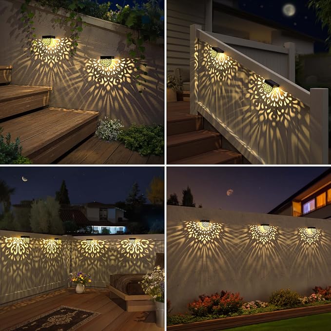 Solar Fence Lights Wall lihgts Outdoor Decorations 6 Pack Solar Step Lights - Image 6