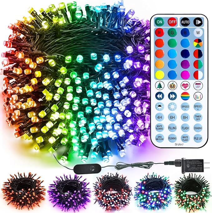 Brizled RGB Christmas Lights, 164ft 500 LED Color Changing String Lights by Brizled
