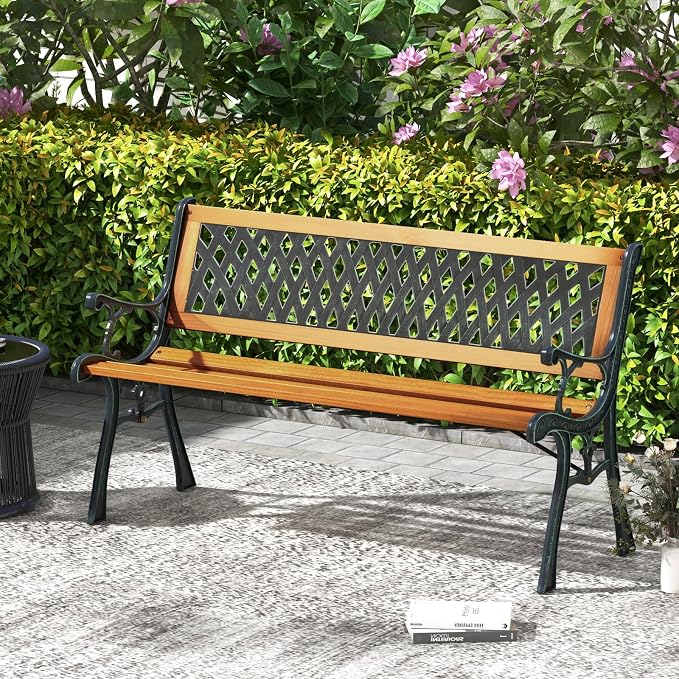 Tangkula Outdoor Garden Bench Park Bench, Patio Bench Chair - Image 2