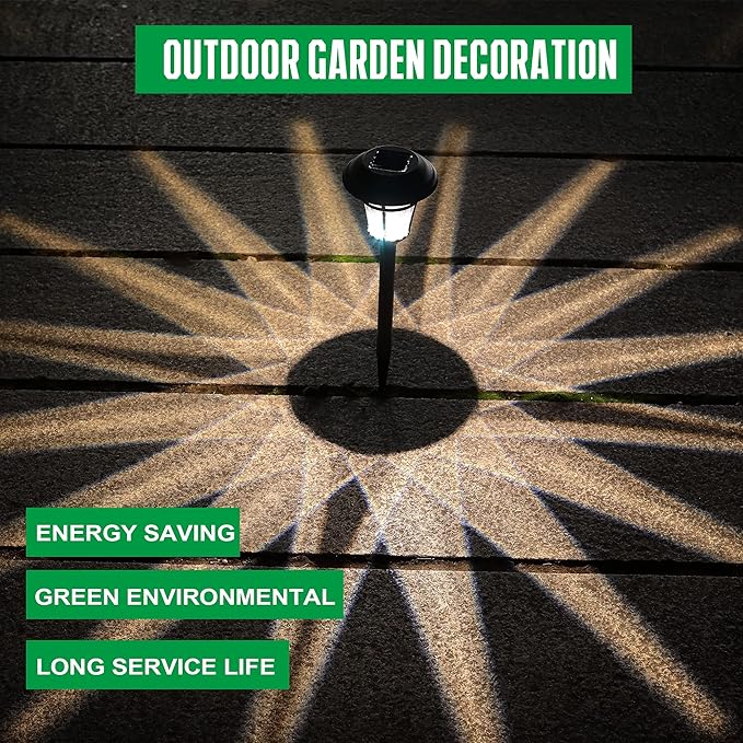 MAGGIFT 12 Pack Solar Pathway Lights Outdoor Solar Garden Lights - Image 5
