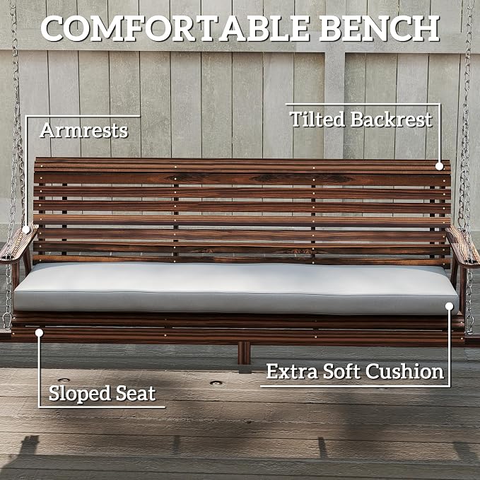Outsunny 3 Seat Porch Swing - Image 4