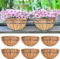LaLaGreen Wall Hanging Planters, 6 Pack, 12 Inch Balcony Flower Baskets by L%C3%A1L%C3%A1Green