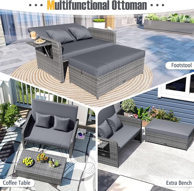 RELAX4LIFE Wicker Patio Outdoor Daybed - Image 9