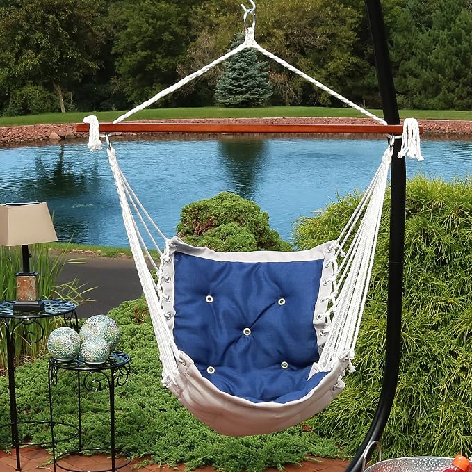 Sunnydaze Tufted Victorian Large Hanging Hammock Chair - Image 3