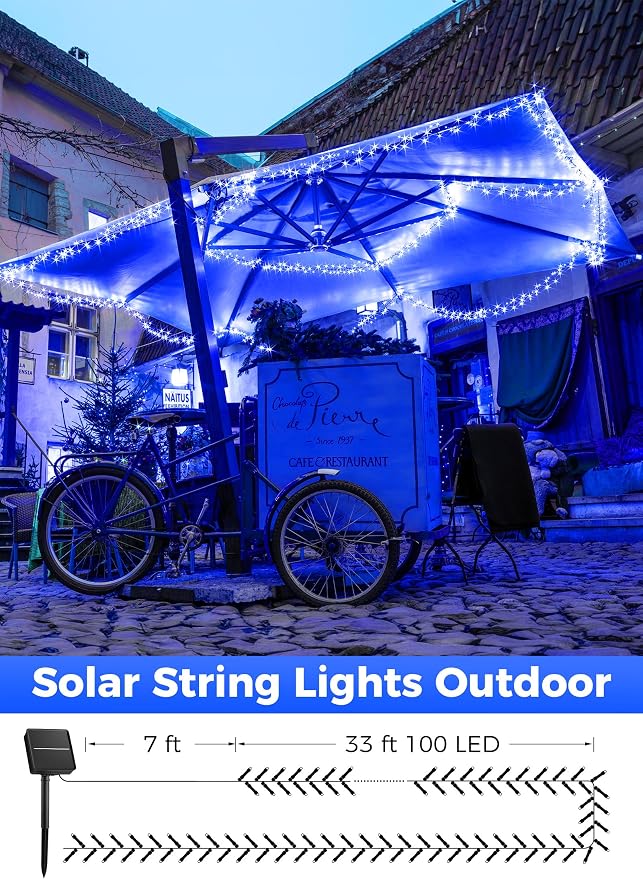 Minetom Solar String Lights Outdoor, 40FT 100 LED String Lights Solar Powered - Image 2