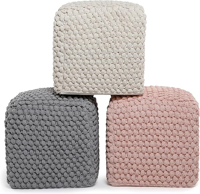 BIRDROCK HOME Buds Pouf Foot Stool Ottoman - Image 7