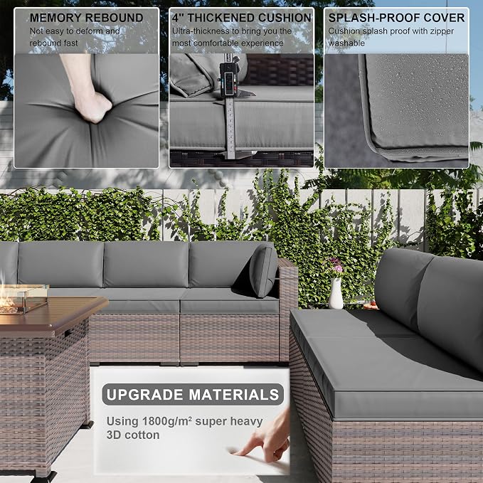 Kullavik 15PCS Outdoor Patio Furniture Set - Image 5