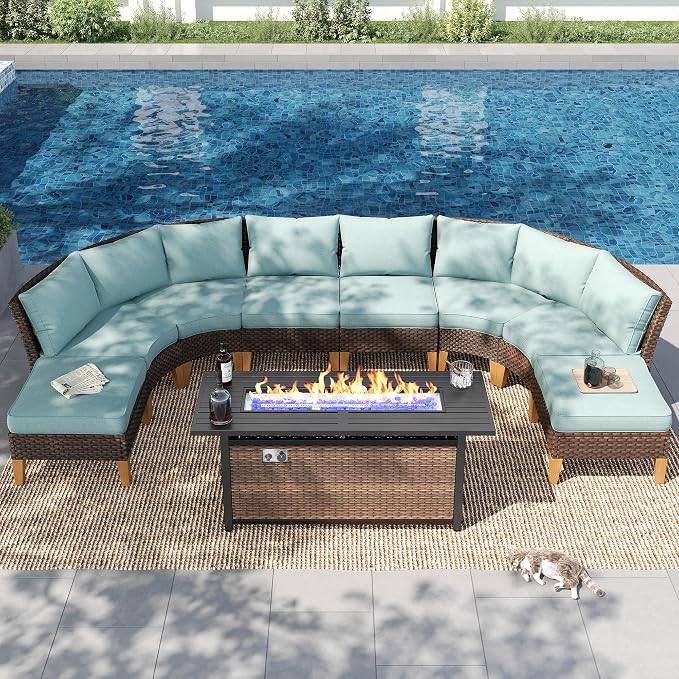 PHI VILLA 7-Piece Half Moon Patio Furniture Set by PHIVILLAThepioneerofcomfortablehouseholdsupplies