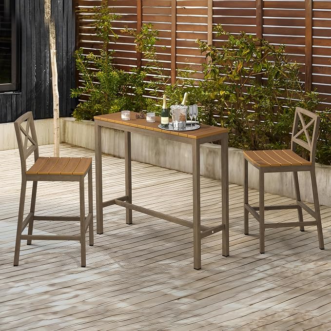 Outdoor Bar Stools Set of 2, 26 Inch All Weather HDPS Patio Counter Height - Image 5