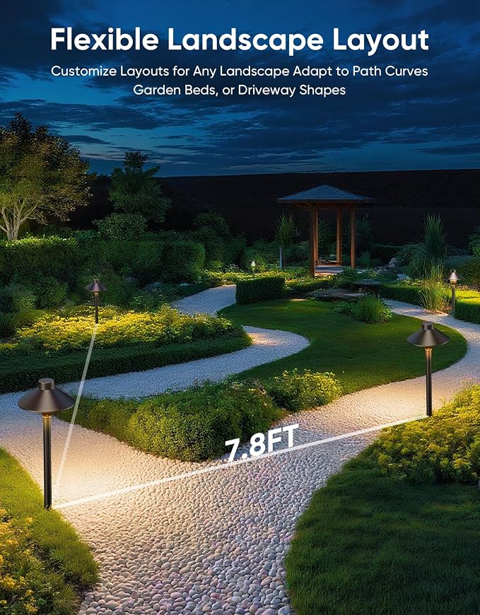 PARTPHONER Low Voltage Landscape Lighting 12-Pack, Aluminum 12V Pathway Lights - Image 6