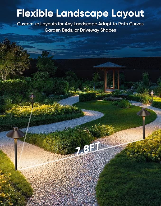 PARTPHONER Low Voltage Landscape Lighting 6-Pack, Aluminum 12V Pathway Lights - Image 6