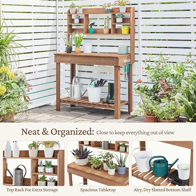 Yaheetech Potting Bench Table Horticulture Germination Table & Outdoor Garden - Image 7