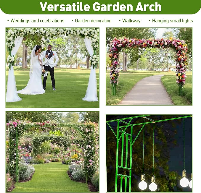 Flat Top Garden Arch Trellis 11FT x 9FT, Super Large Arbor Trellis - Image 8