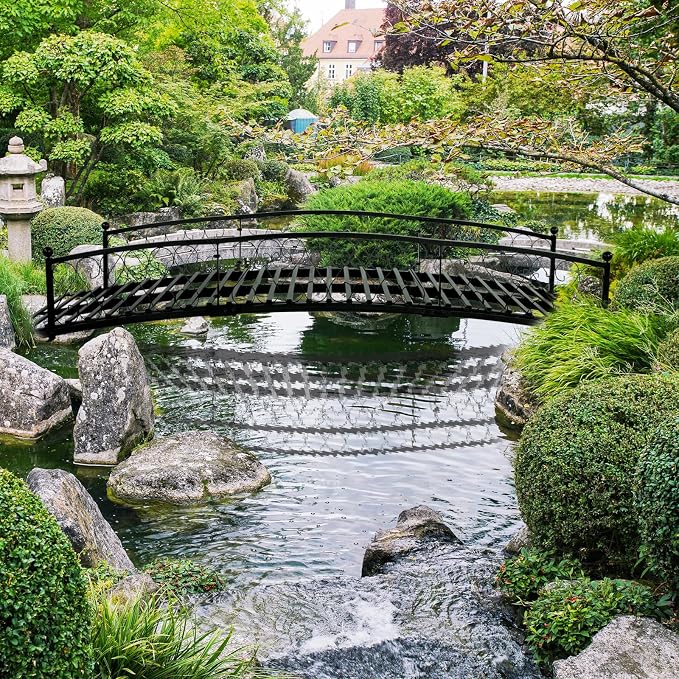 Metal Garden Bridge 8 FT, Durable Decorative Footbridge - Image 3