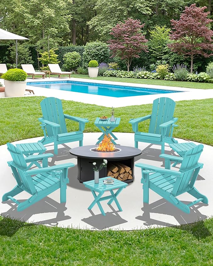 SERWALL Adirondack Side Table, No Assembly Outdoor End Table, HDPE Small - Image 9