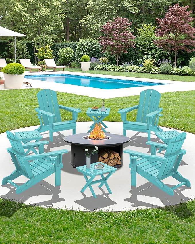 SERWALL Folding Outdoor Side Table Set of 6, Adirondack End Table - Image 10