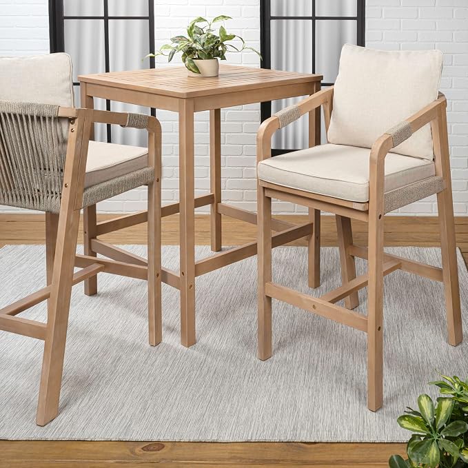 JONATHAN Y DNG2005A-3SET Porto Modern Coastal 3-Piece Acacia Wood Outdoor - Image 5