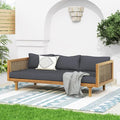 Merax 67.5" Outdoor Patio Daybed 3 Seater Sofa Bed, Acacia Wood Frame by Merax