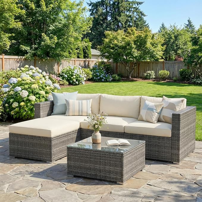Outdoor Patio Furniture Set, Rattan Outdoor Sectional Furniture, Patio - Image 7