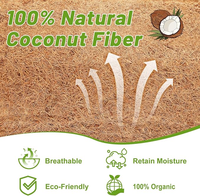 REMIAWY Coco Liner Fiber Roll, 16 x 80 Inch Natural Coconut Coir Liner Sheet - Image 2