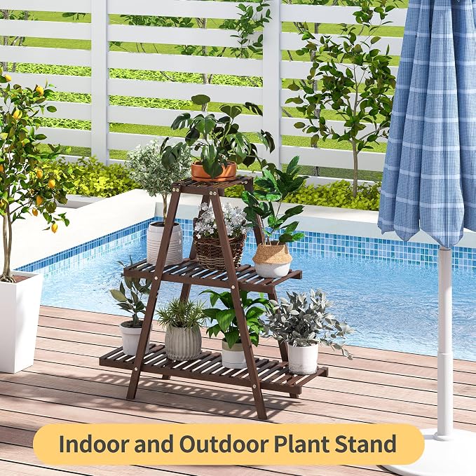 Plant Stand Indoor, Outdoor bamboo Plant Rack - Image 8