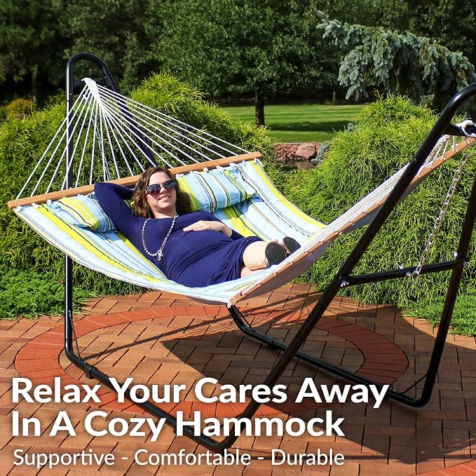 Sunnydaze Quilted Outdoor Hammock - Image 4