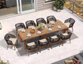PURPLE LEAF 11 Pieces Large Outdoor Dining Set Patio Table and Chairs Set by PURPLELEAF
