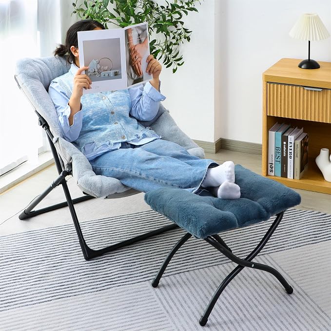 15" Folding Ottoman, Foldable Footrest Stool, Portable Small Foot Stool - Image 4