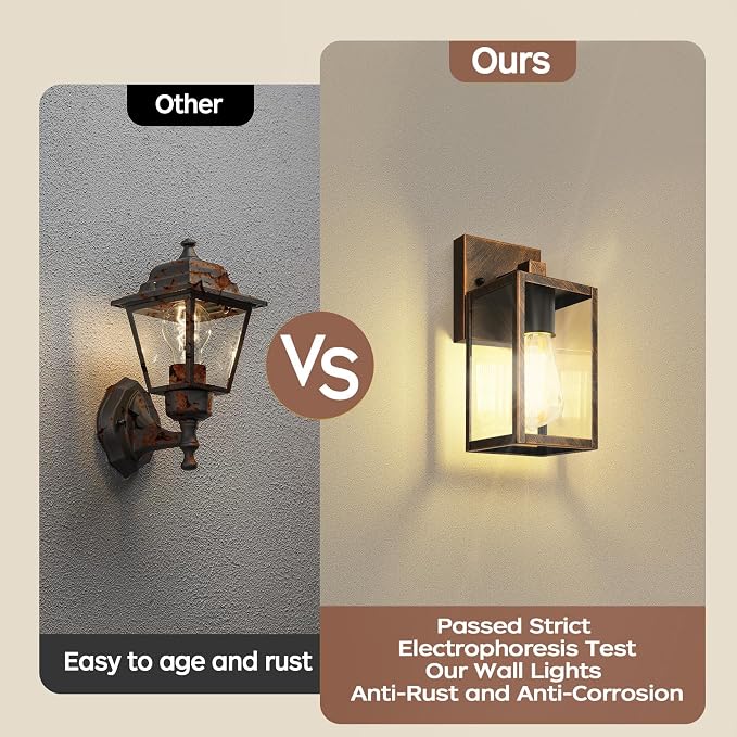 WIHTU Outdoor Lights for House, LED Exterior Front Porch Light Fixtures for - Image 4