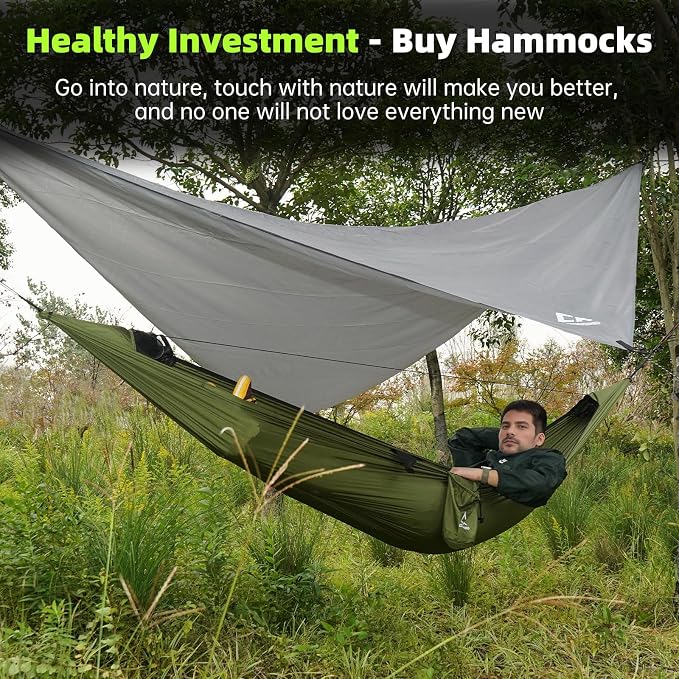 Camping Hammock with Mosquito Net, Underquilt & Rain Fly Tarp – 2 Person - Image 2
