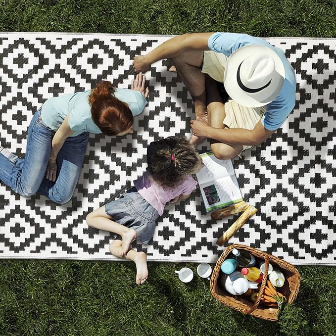 SAND MINE Waterproof Outdoor Rug 5x8 ft, Plastic Reversible Rug, Modern Area Rug - Image 7