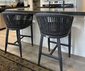 PURPLE LEAF Outdoor Counter Height Bar Stools Set of 2 Patio Metal Modern by PURPLELEAF