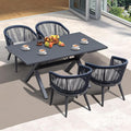 PURPLE LEAF Outdoor Dining Set for 4 All-Weather 5 Pieces Patio Aluminium by PURPLELEAF
