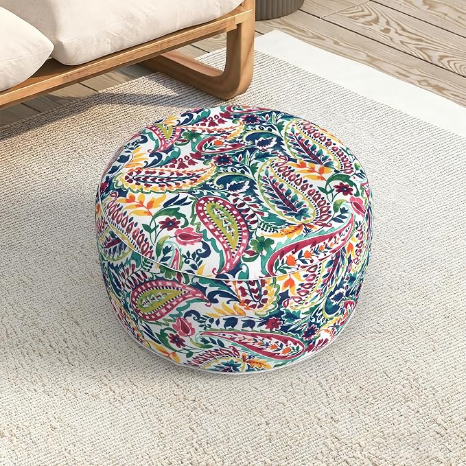 LVTXIII Indoor/Outdoor Extra Large Inflatable Ottoman Pouf D31 x H14 Inch - Image 5