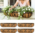 LaLaGreen 36 Inch, 4 Pack Window Boxes Planters – Large Black Metal Window Boxes by L%C3%A1L%C3%A1Green