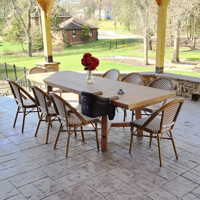 PURPLE LEAF Outdoor Dining Chair Set of 4 Aluminum Rattan Chairs - Image 2