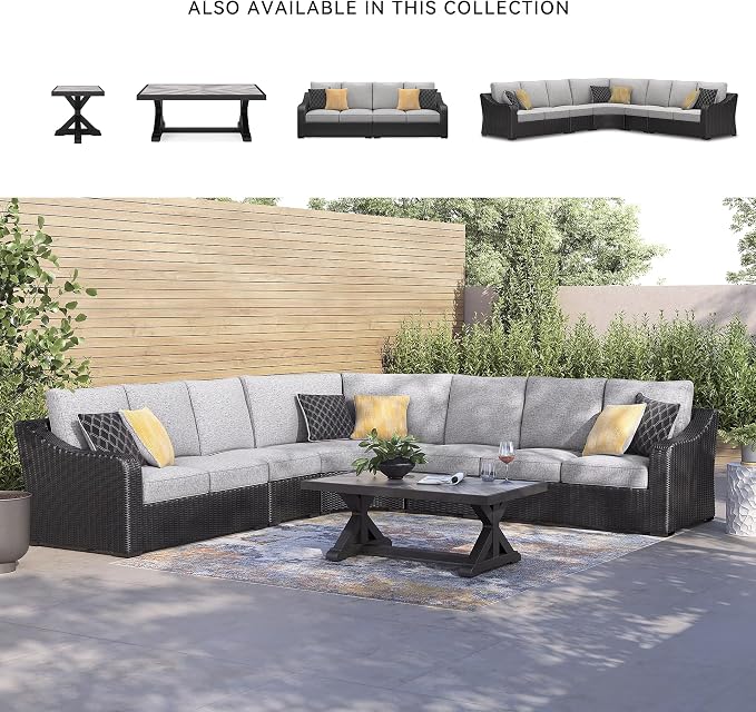 Signature Design by Ashley Beachcroft Curved Modern 5-Piece Outdoor Sectional - Image 6