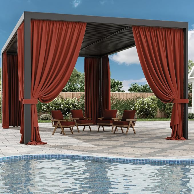 Gazebo Universal Replacement Privacy Curtain, 4-Panels Sidewall Curtains - Image 6