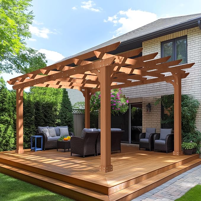 MUPATER 10' x12' Wooden Pergola, Pergola Kit by MUPATERHome