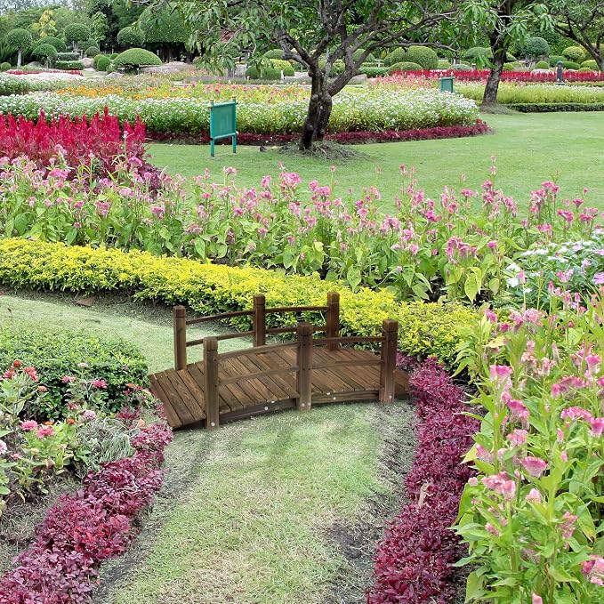 Fir Wood Garden Bridge, 5ft Arc Walkway - Image 5