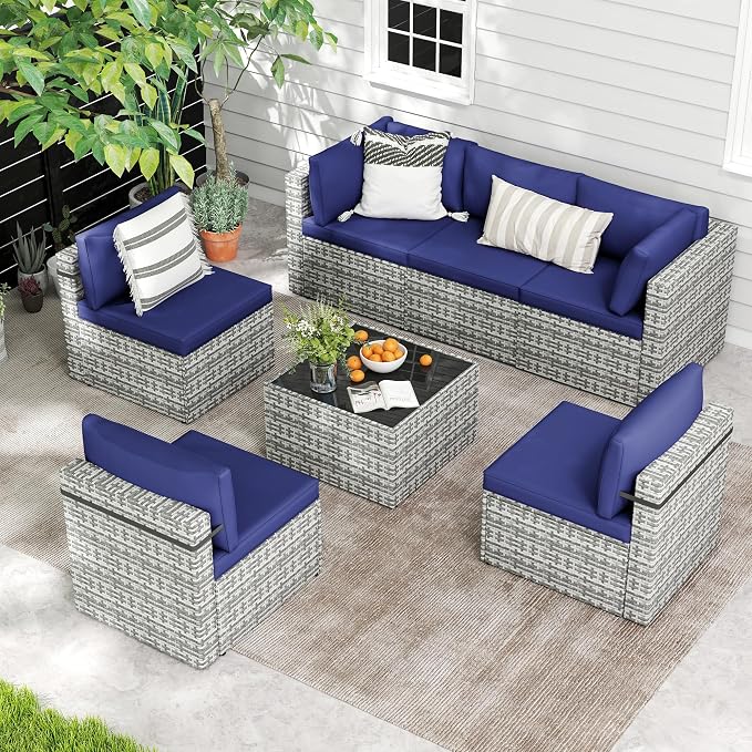 7-Piece Outdoor Sectional Sofa Set, Weather-Resistant Patio Furniture Set - Image 3