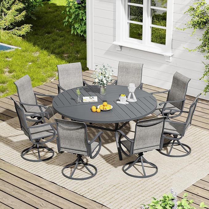 VICLLAX 60" Round Outdoor Table, Patio Dining Table - Image 7
