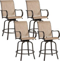 Yaheetech Patio Swivel Barstools Outdoor Chairs Set of 4, High Bistro Stools by Yaheetech