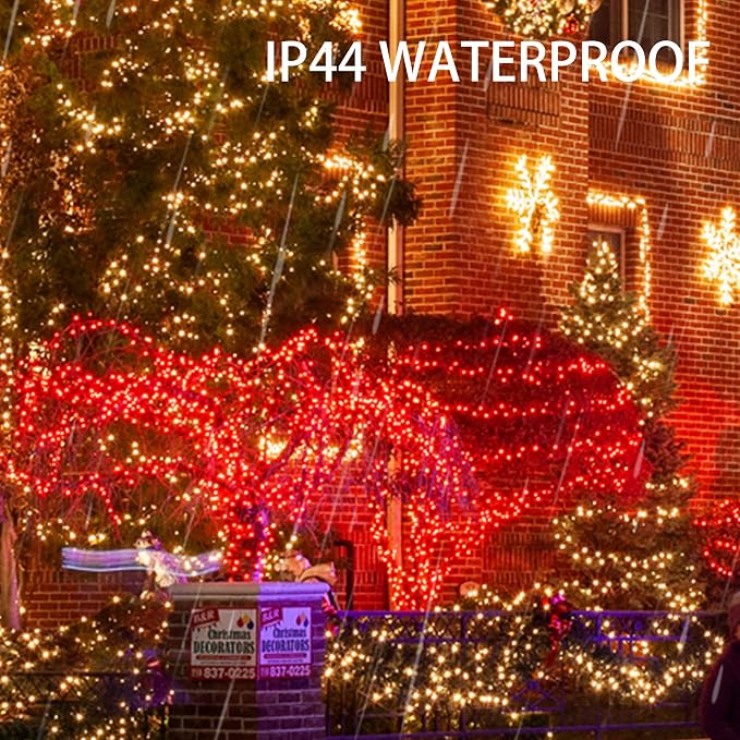 Dazzle Bright 2 Pack Total 400LED 132FT Red Christmas Solar String Outdoor - Image 5