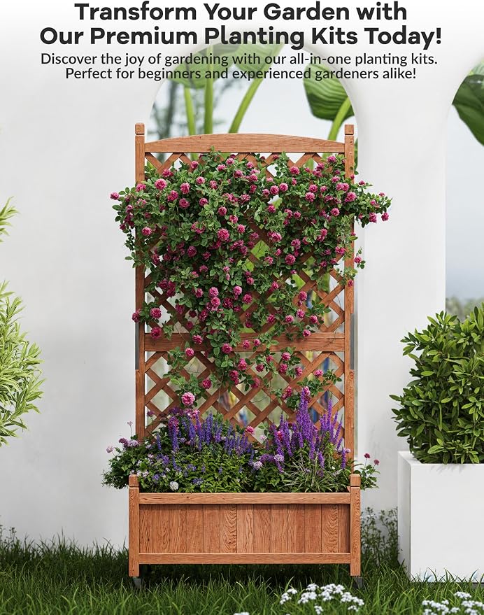 GarveeLife 2-Pack Tall Wood Planter Box - Image 3