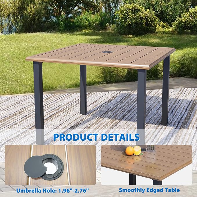 37.8'' Square Outdoor Patio Table - Image 3