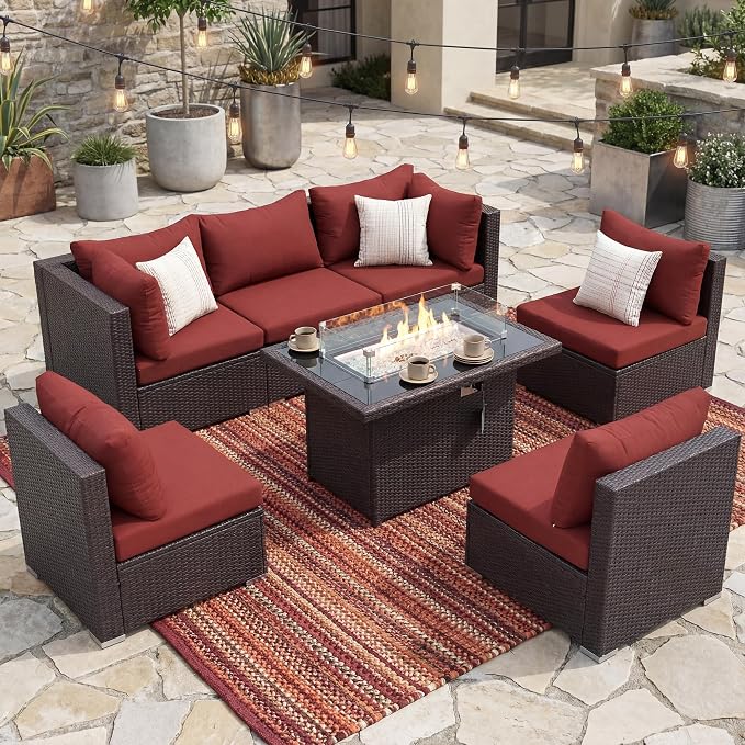 NICESOUL 7 Piece Modular Outdoor Furniture Set by NICESOUL