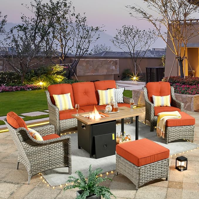 HOOOWOOO 6 Piece Patio Furniture Sets by DesignforBetterLife