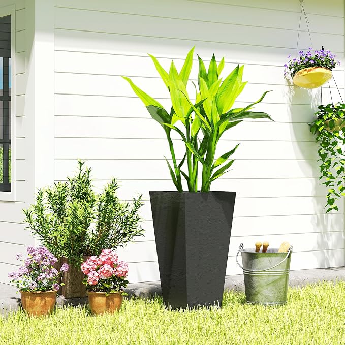 Outsunny 23 Inch Tall Planters for Outdoor Plants, Weather and UV Resistant - Image 8