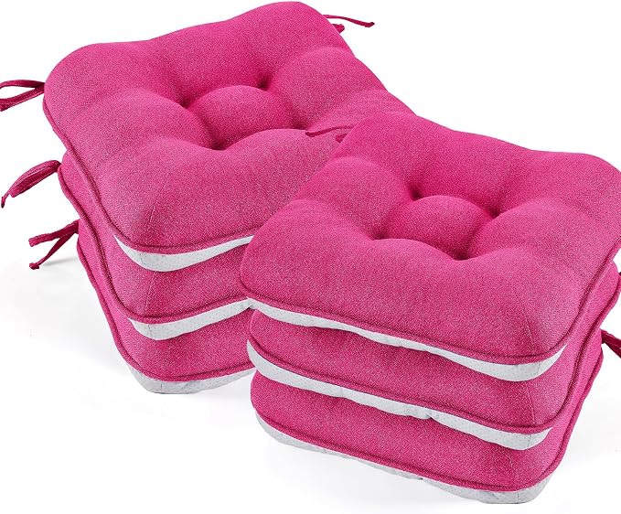 BETU Chair Cushions for Dining Chairs Set of 6, 3.5" Thick Kitchen Table Chair by BETU